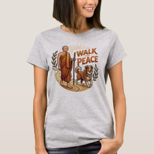 Walk for Peace, Vintage Buddhist Monk and Dog T-Shirt