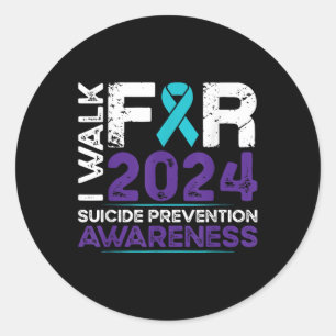 Walk For Suicide Prevention Awareness 2024 Classic Round Sticker