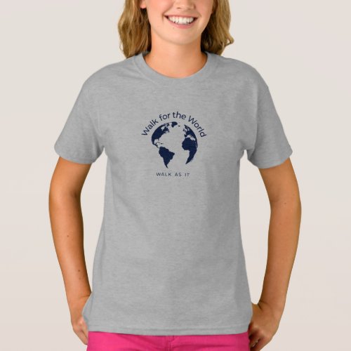 Walk For The World T_Shirt _ Girls Dark Grey