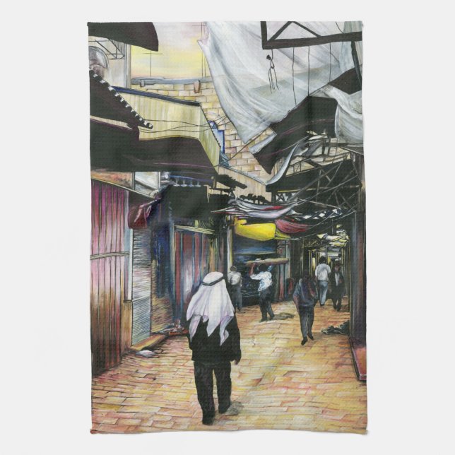 Walk Home through Antiquity, Jerusalem Kitchen Towel (Vertical)