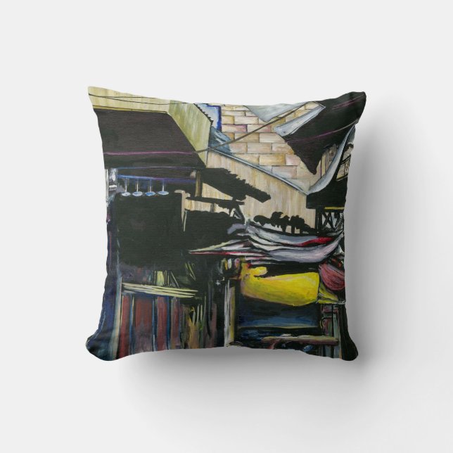 Walk Home through Antiquity, Old Jerusalem Throw Pillow (Front)