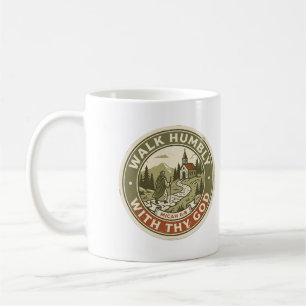 Walk Humbly With Thy God Micah 6:8 Vintage Stamp Coffee Mug