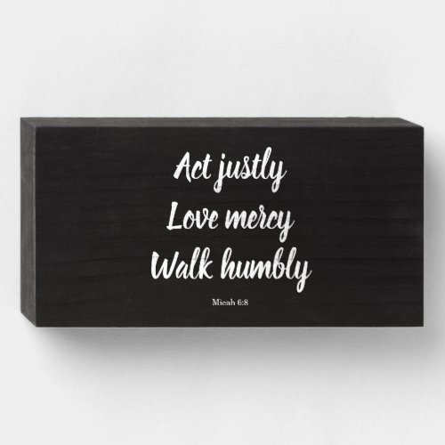 Walk Humbly Wooden Box Sign