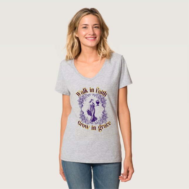 Walk In Faith Grow In Grace T-Shirt (Front Full)