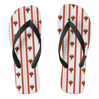 Walk In Love, Stripes of Hearts  Flip Flops