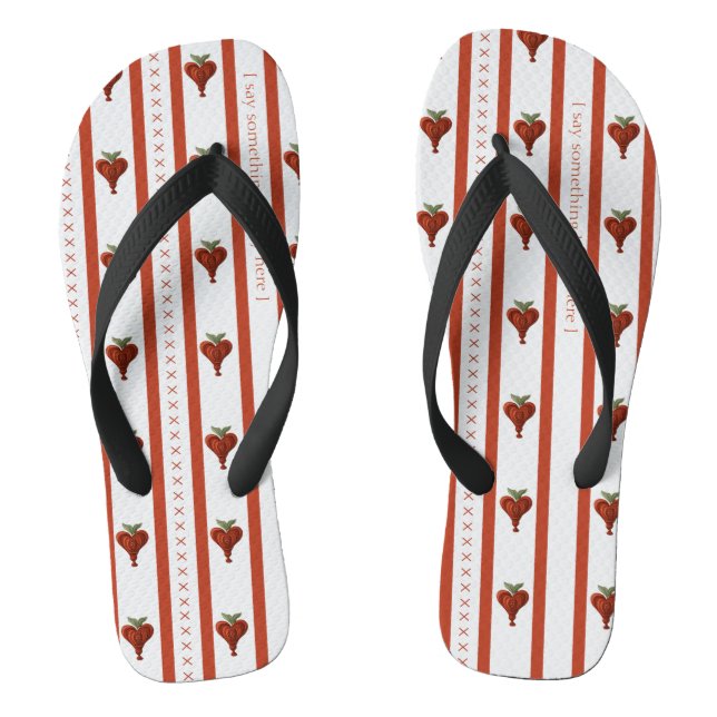 Walk In Love, Stripes of Hearts  Flip Flops (Footbed)