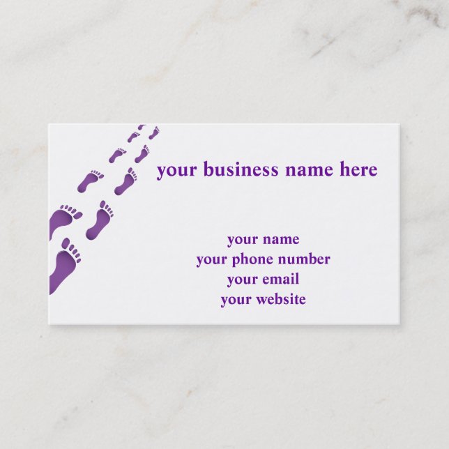 walk in my foot steps business card (Front)