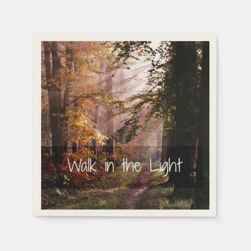 Walk in the Light Bible Verse Paper Napkins