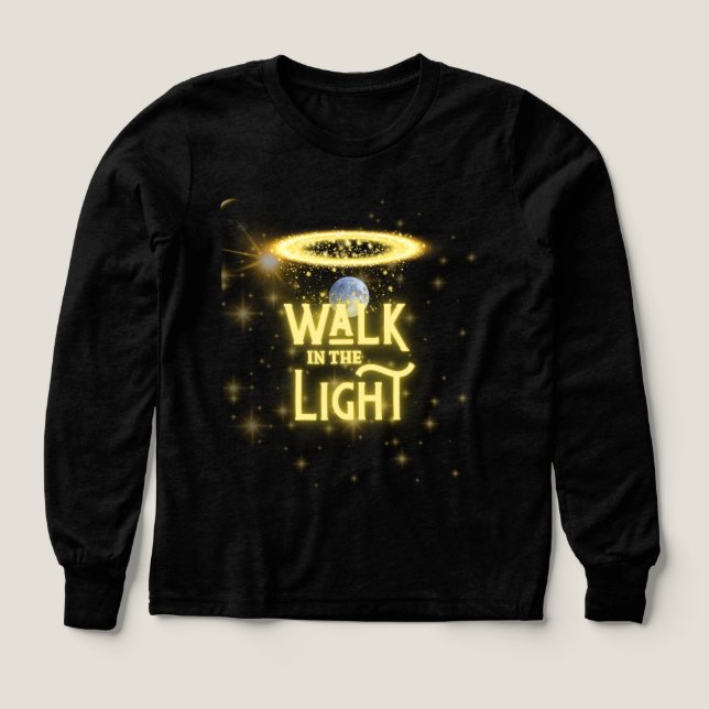 Walk in the Light – Christian Halloween Hoodie Tri-Blend Shirts (Design Front)