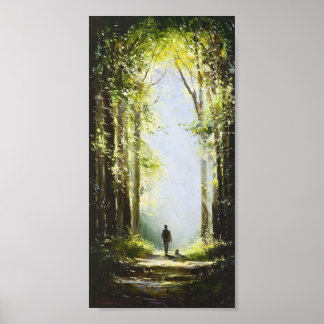 Walk in the wood oil painting poster