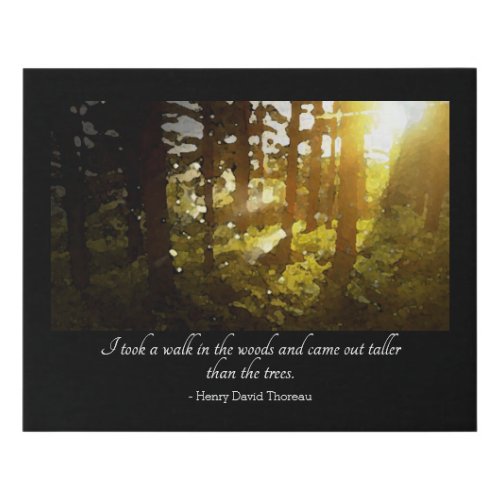 Walk in the Woods Thoreau Quote Faux Canvas Print