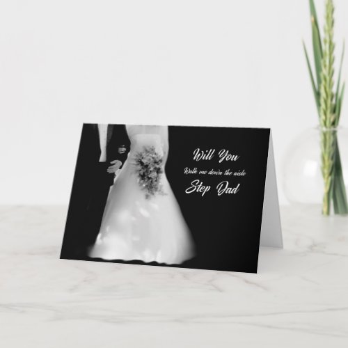 Walk Me Down the Aisle Step Dad Bridal Wedding Invitation