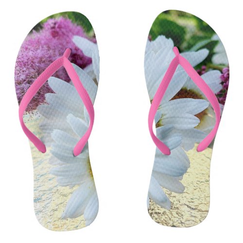 Walk on flower petal flop flops flip flops