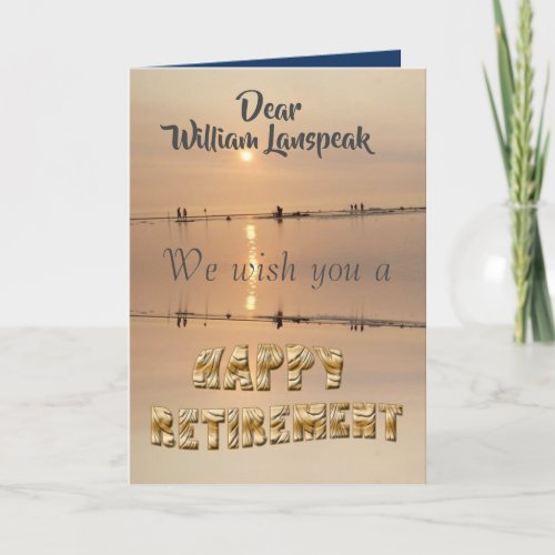 Walk on the Beach Happy Retirement Card