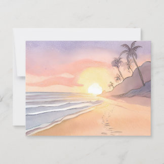 Walk on the Beach | Ocean Watercolor Postcard