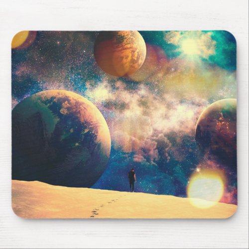 Walk on the moon mouse pad