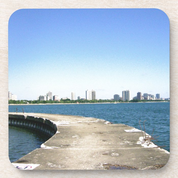 Walk Out To See Chicago Skyline Beverage Coaster