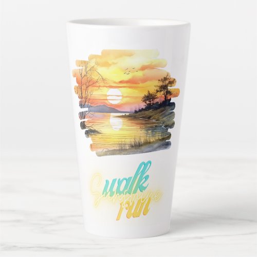Walk Run Sunshine Sunset Latte Mug
