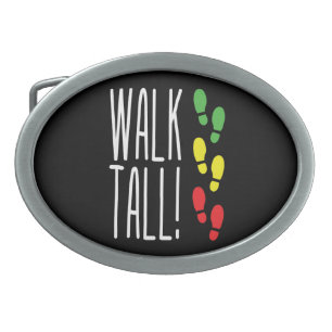 Walk Tall Oval Belt Buckle