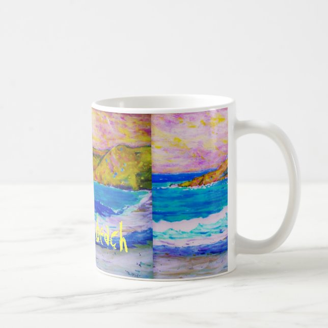 walk the beach art coffee mug (Right)