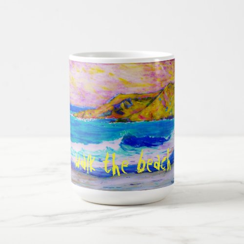 walk the beach coffee mug