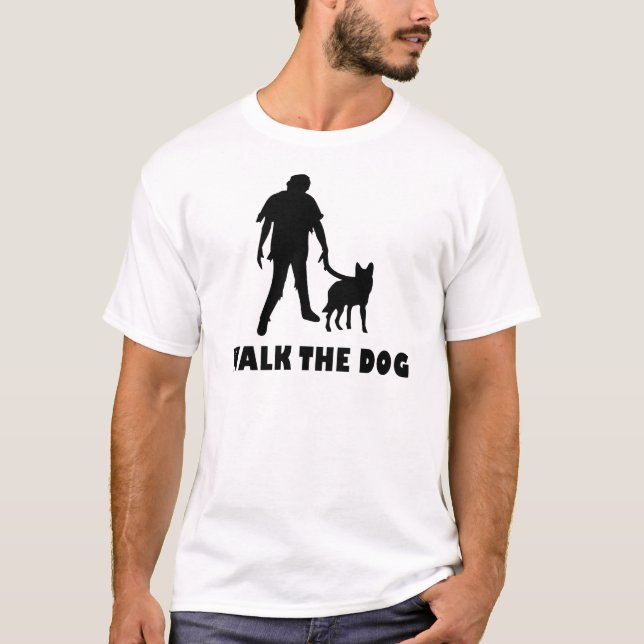 walk the dog zombie T-Shirt (Front)