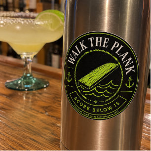 Walk the Plank Margarita Fail Funny Sailing Couple Classic Round Sticker
