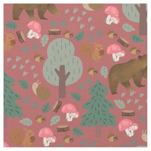 Walk Through the Woods on Chestnut Fabric