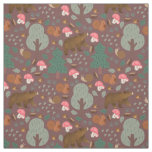 Walk Through the Woods on Deep Coffee Brown Fabric