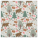 Walk Through the Woods on Pale Yellow Fabric