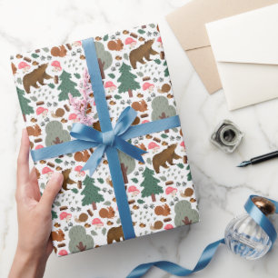 Walk Through the Woods on White Wrapping Paper