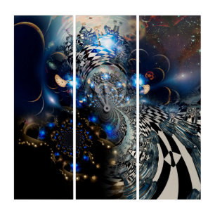 Walk through time and space triptych