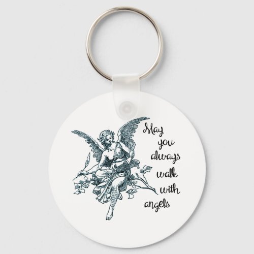 Walk With Angels Grief And Loss Keychain