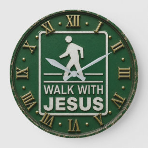 Walk with Jesus Christian Large Clock
