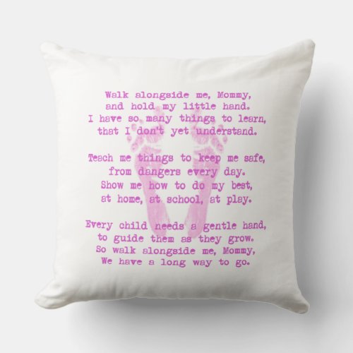 Walk With Me Girl Mothers Day Throw Pillow