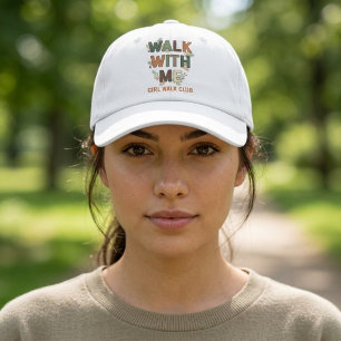 Walk With Me Girl Walk Club Floral Typography Hat