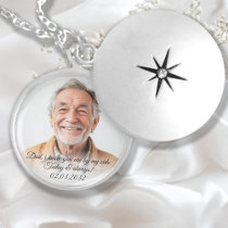 Walk with me today, Dad! Wedding, Photo, Memorial  Locket Necklace