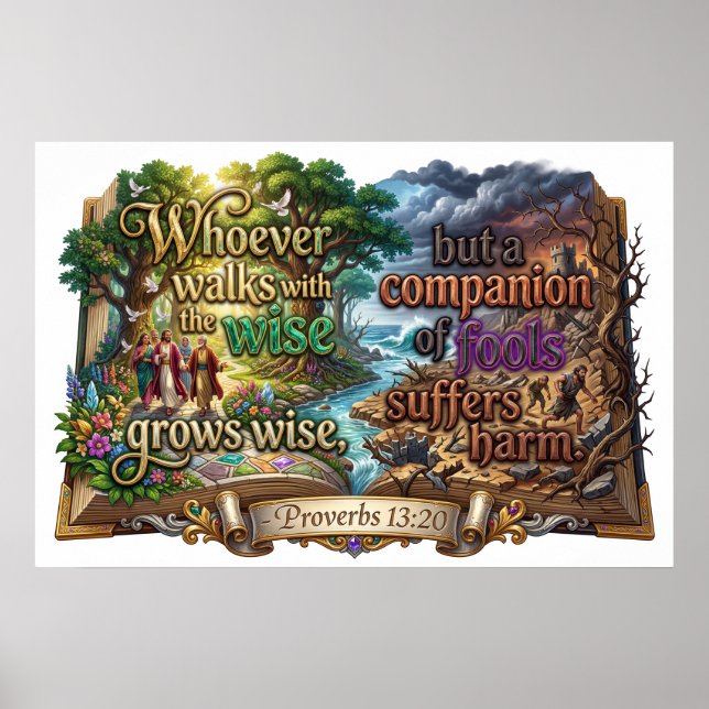 Walk With Wise Become Wise Fools Suffer Harm Poster (Front)