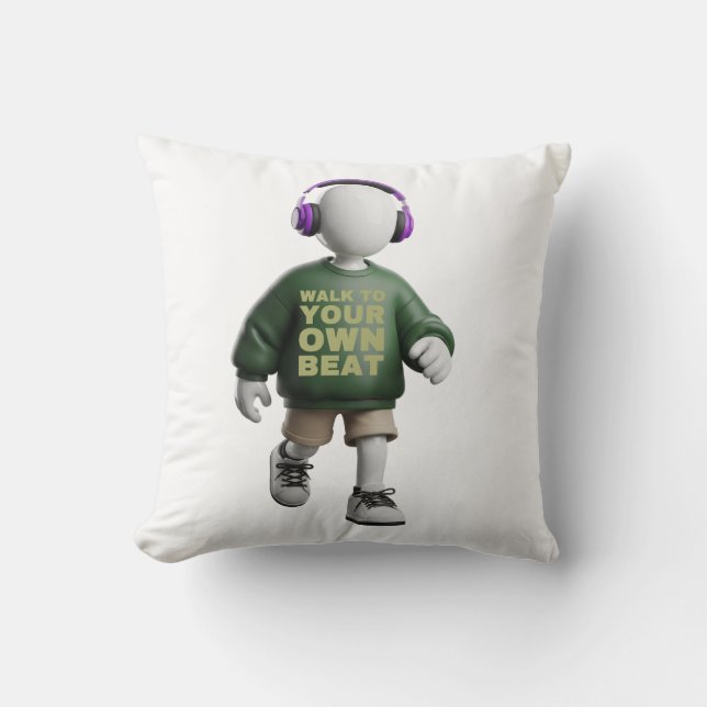 Walk Your Own Beat Throw Pillow (Front)