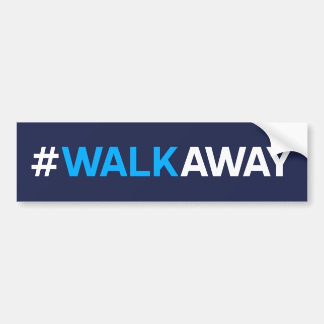 #WalkAway Bumper Sticker (Blue/White Text on Blue) (Front)