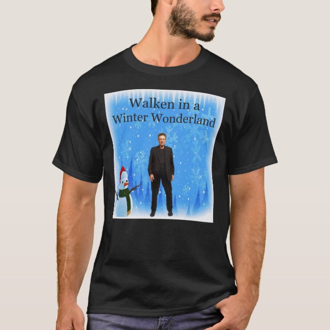 Walken In A Winter Wonderland Funny Christmas Car T-Shirt (Front)