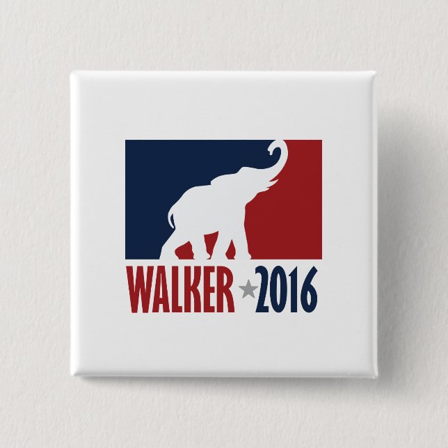Walker 2016 Pro GOP Candidate Design Pinback Button (Front)