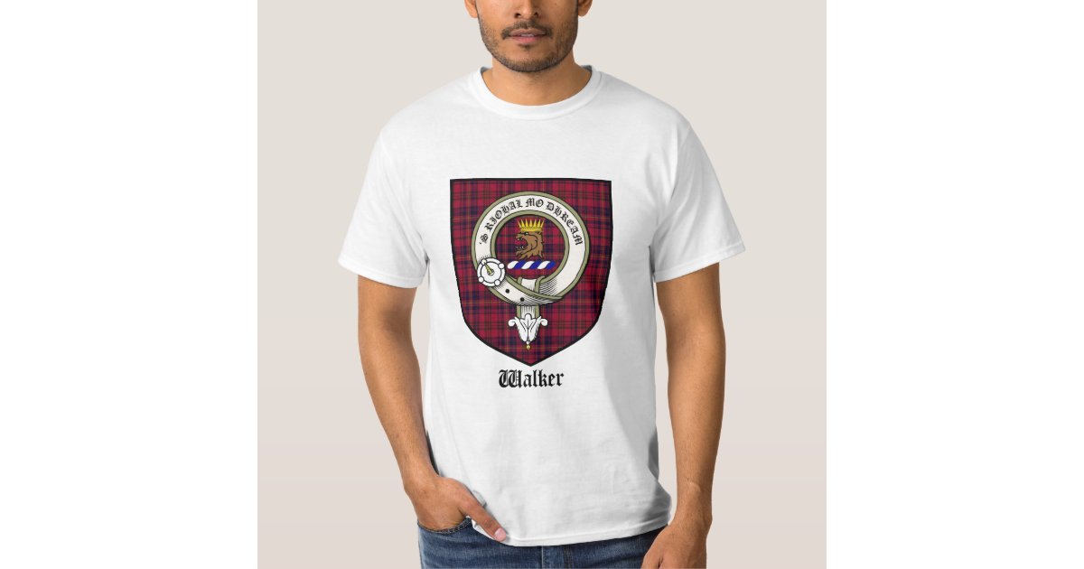 Walker Clan Crest Tshirt / Walker Tartan | Zazzle