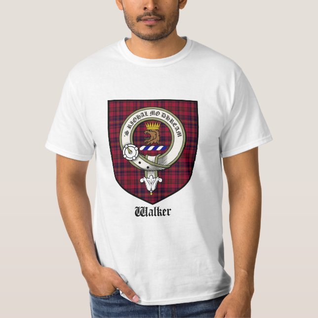 Walker Clan Crest Tshirt / Walker Tartan (Front)