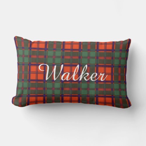 Walker clan Plaid Scottish kilt tartan Lumbar Pillow