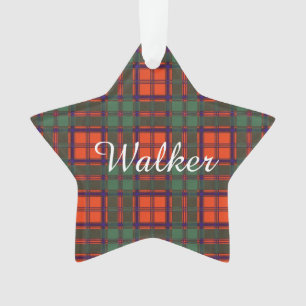 Walker clan Plaid Scottish kilt tartan Ornament