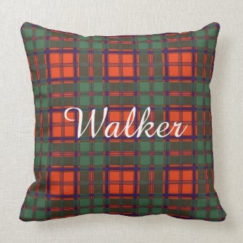Walker Clan Plaid Scottish Kilt Tartan Throw Pillow by TheTartanShop at Zazzle