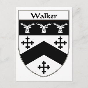 Walker Coat of Arms/Family Crest Postcard