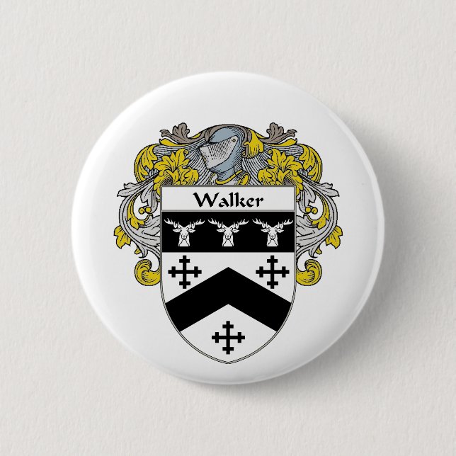 Walker Coat of Arms (Mantled) Pinback Button (Front)