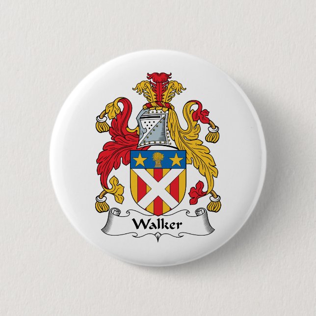 Walker Family Crest Pinback Button (Front)